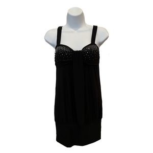 Black rhinestone tank style top